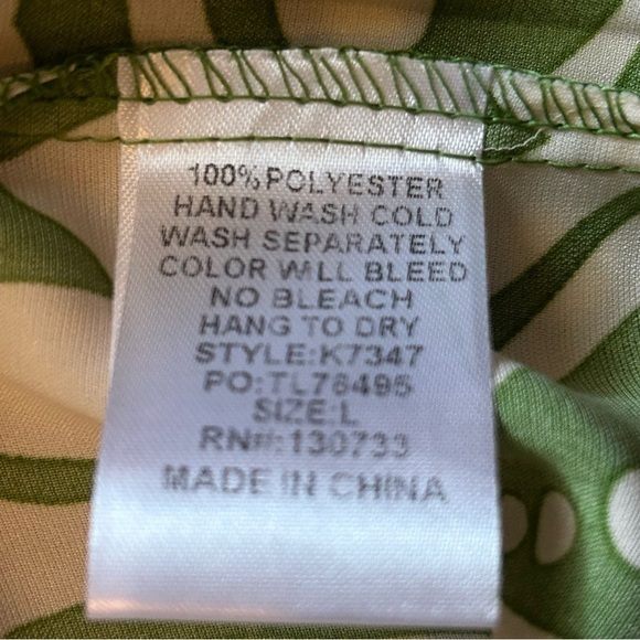 NWT Umgee Womens Large Olive Green & Cream Floral Tiered Dress - Picture 6 of 6